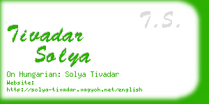 tivadar solya business card